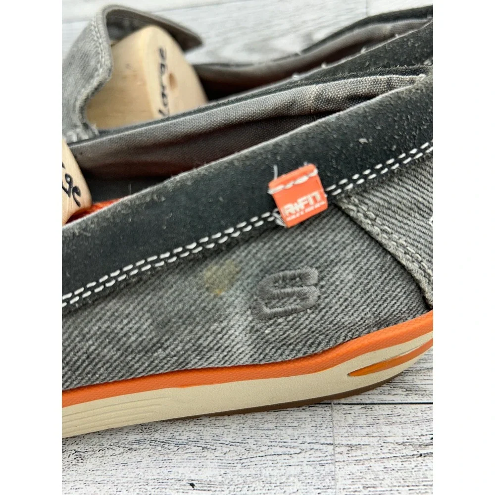 Skechers Relaxed Fit Men's Charcoal Canvas Loafer Shoes Slip On Size‎ 9
